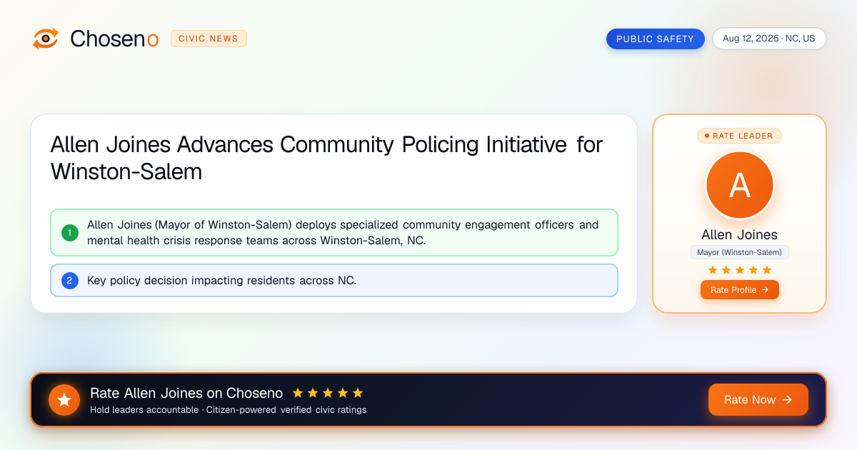 Allen Joines Advances Community Policing Initiative for Winston-Salem