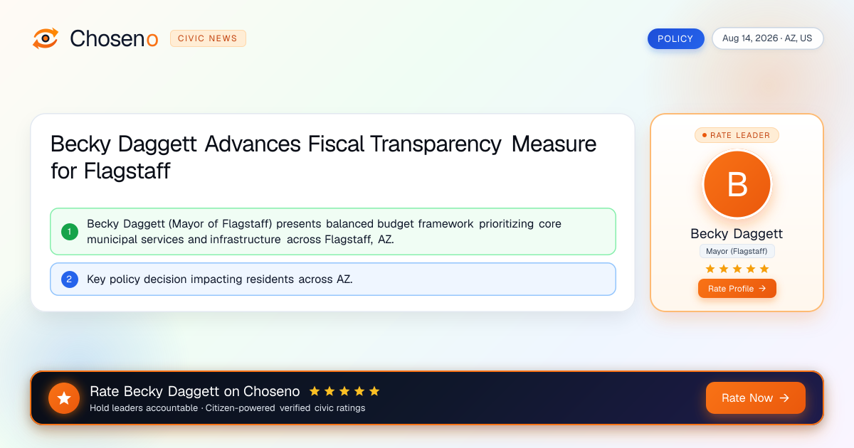 Becky Daggett Advances Fiscal Transparency Measure for Flagstaff