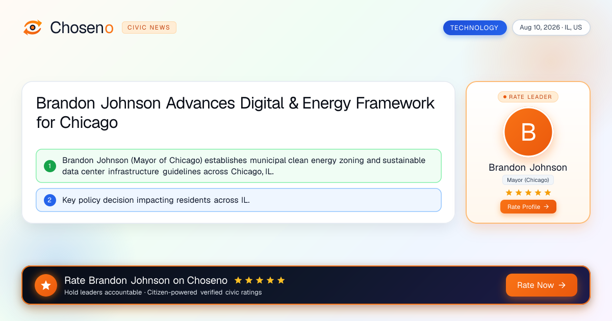Brandon Johnson Advances Digital & Energy Framework for Chicago