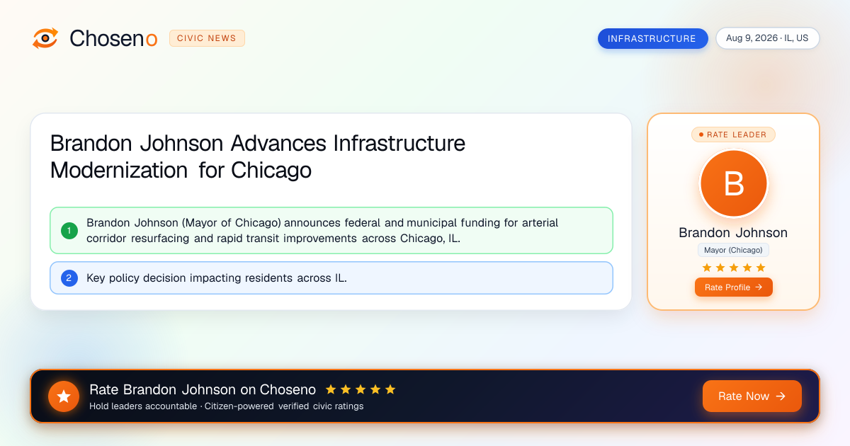 Brandon Johnson Advances Infrastructure Modernization for Chicago