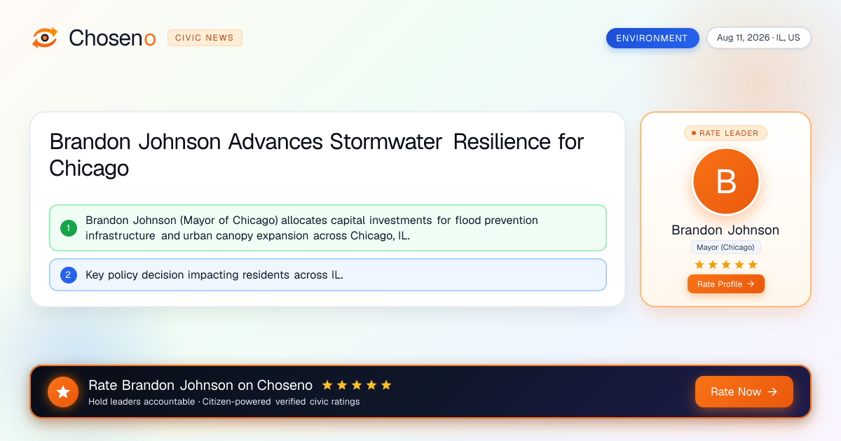 Brandon Johnson Advances Stormwater Resilience for Chicago