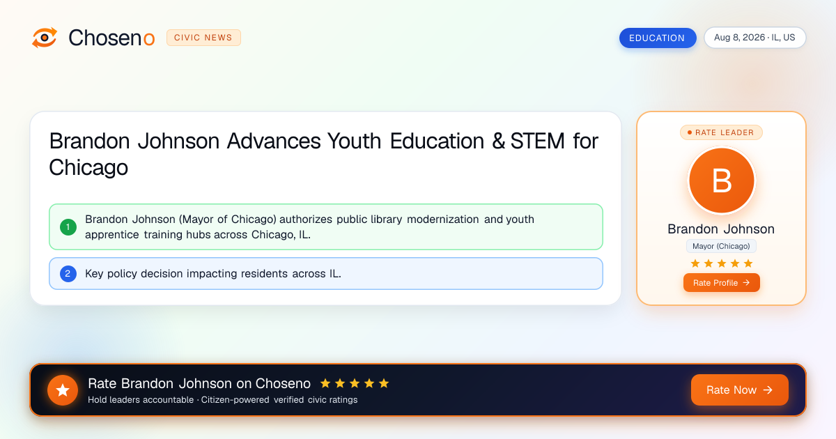 Brandon Johnson Advances Youth Education & STEM for Chicago