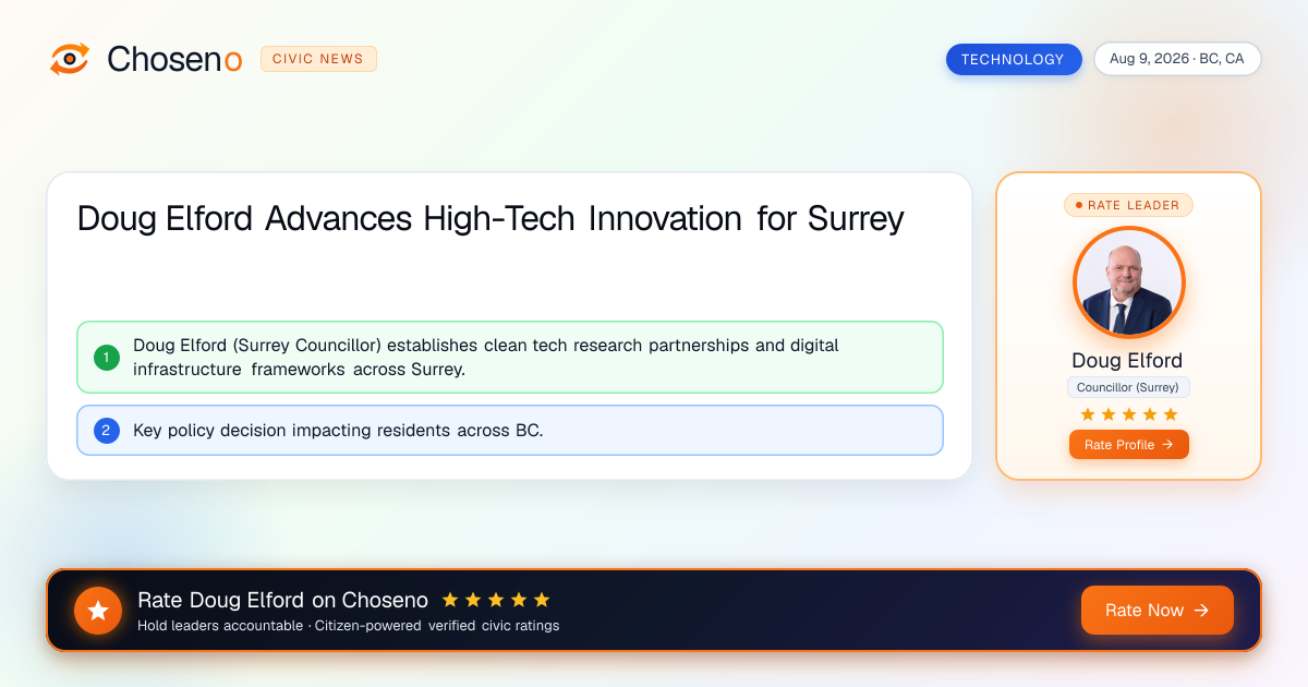Doug Elford Advances High-Tech Innovation for Surrey