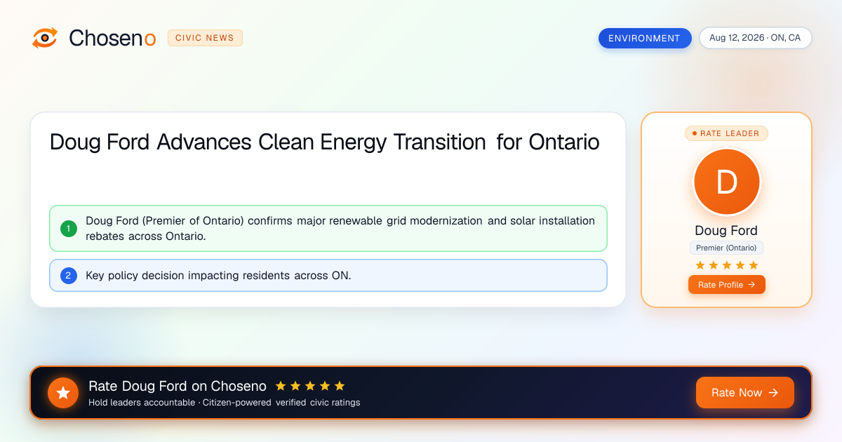 Doug Ford Advances Clean Energy Transition for Ontario