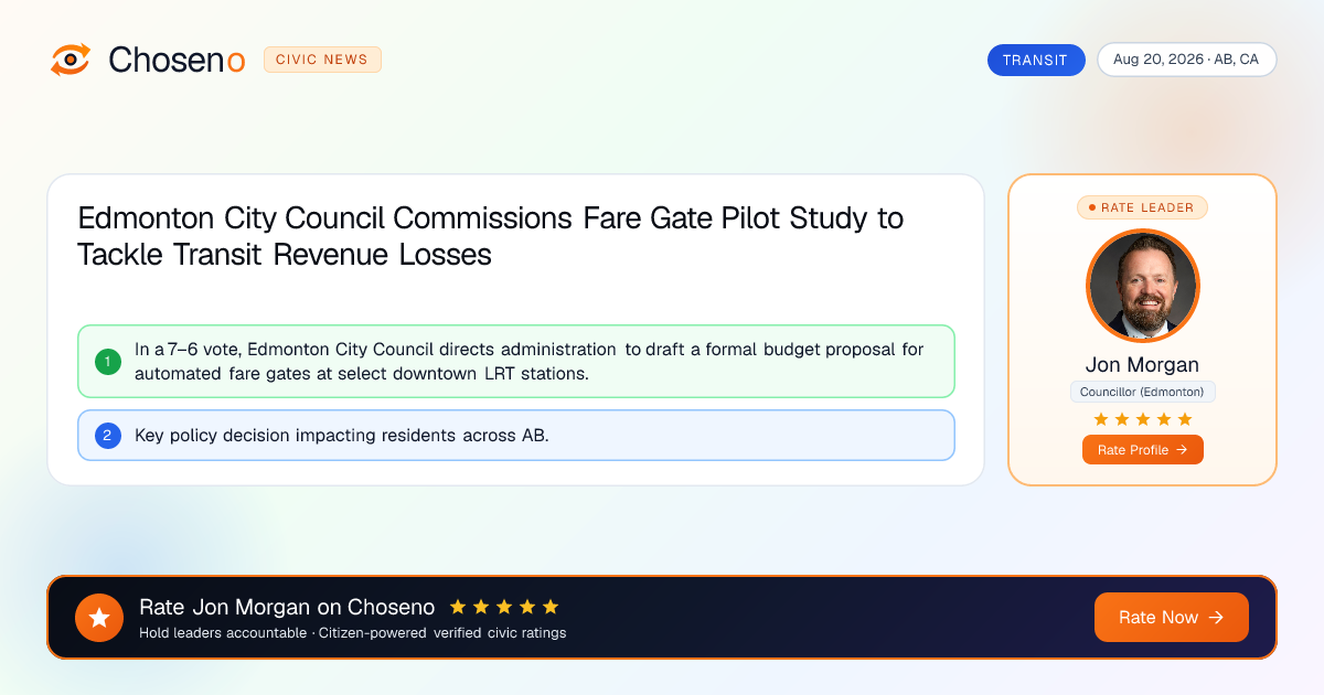 Edmonton City Council Commissions Fare Gate Pilot Study to Tackle Transit Revenue Losses