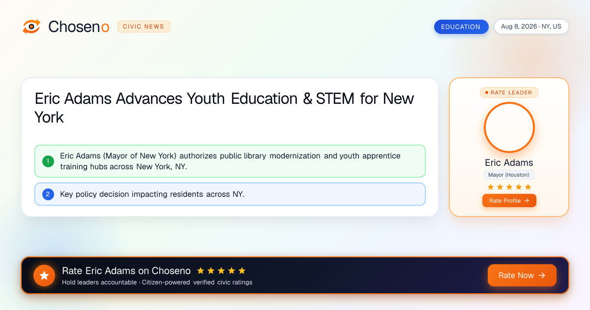 Eric Adams Advances Youth Education & STEM for New York