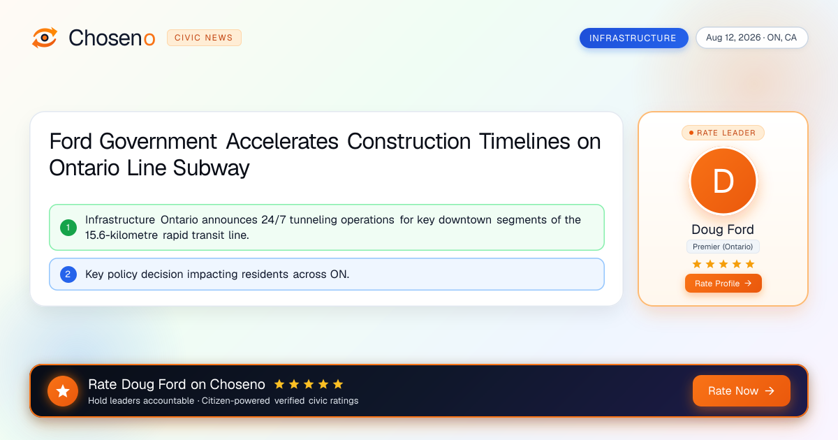 Ford Government Accelerates Construction Timelines on Ontario Line Subway