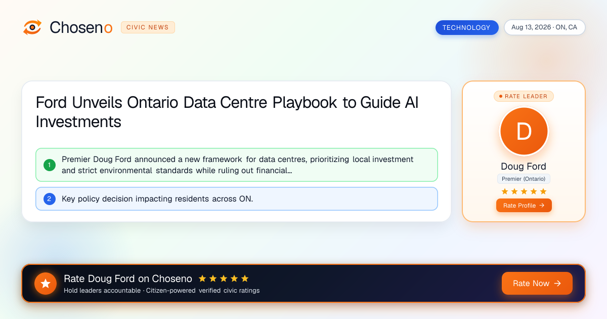 Ford Unveils Ontario Data Centre Playbook to Guide AI Investments