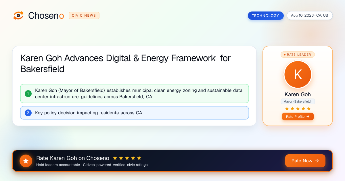 Karen Goh Advances Digital & Energy Framework for Bakersfield