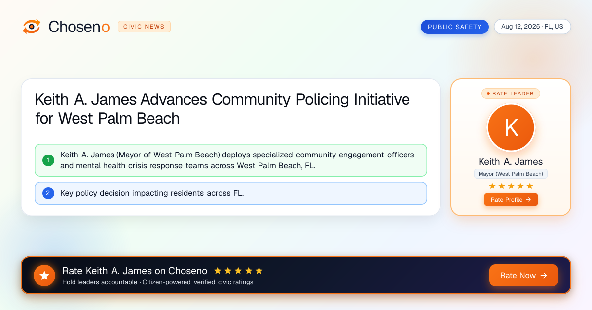 Keith A. James Advances Community Policing Initiative for West Palm Beach