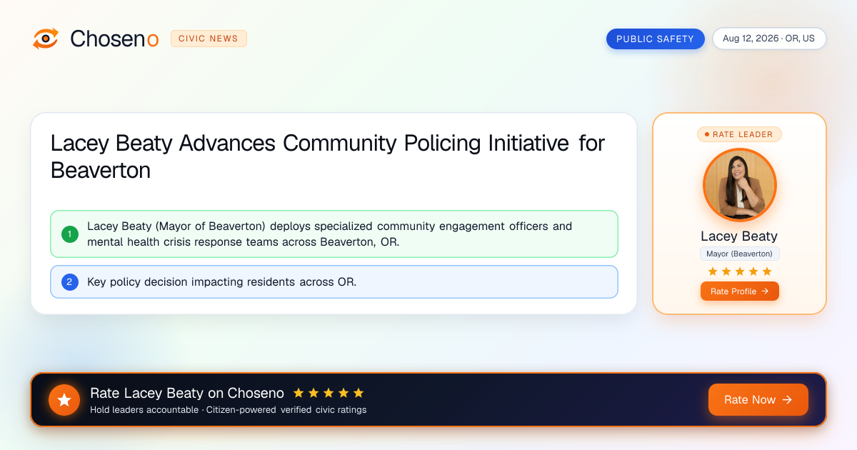 Lacey Beaty Advances Community Policing Initiative for Beaverton