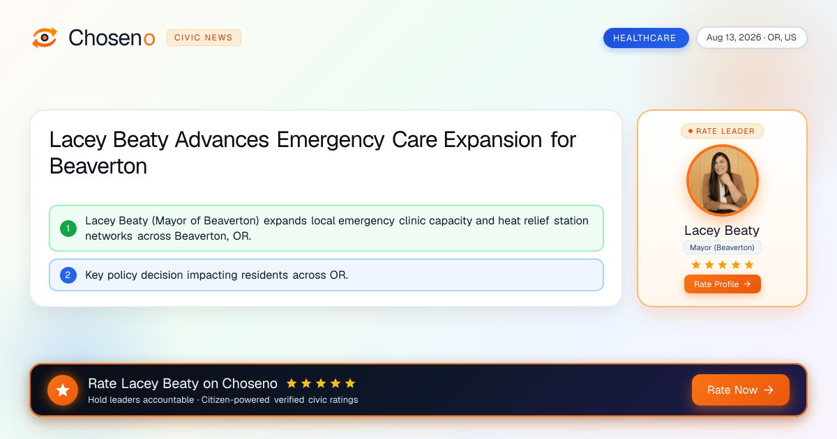 Lacey Beaty Advances Emergency Care Expansion for Beaverton