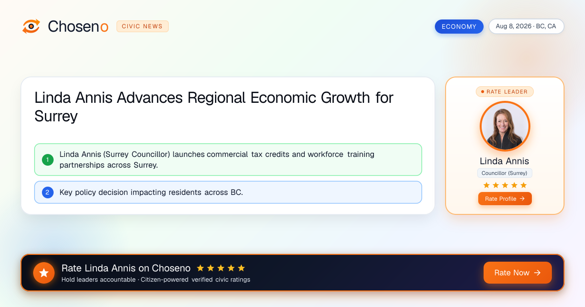 Linda Annis Advances Regional Economic Growth for Surrey