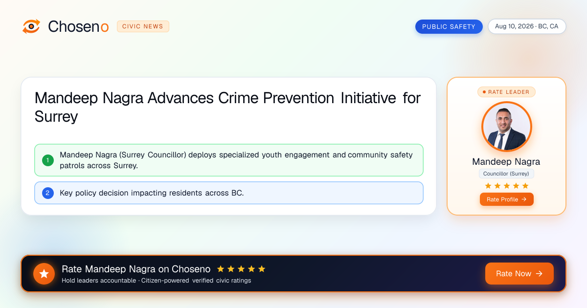 Mandeep Nagra Advances Crime Prevention Initiative for Surrey