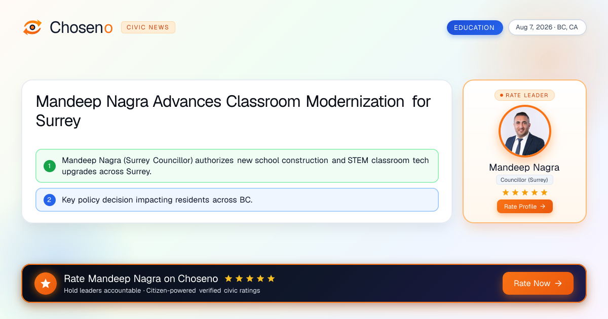 Mandeep Nagra Advances Classroom Modernization for Surrey
