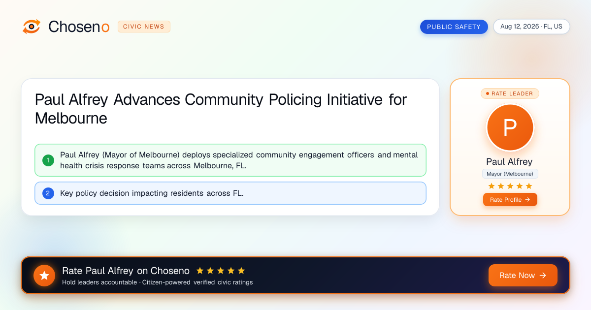 Paul Alfrey Advances Community Policing Initiative for Melbourne