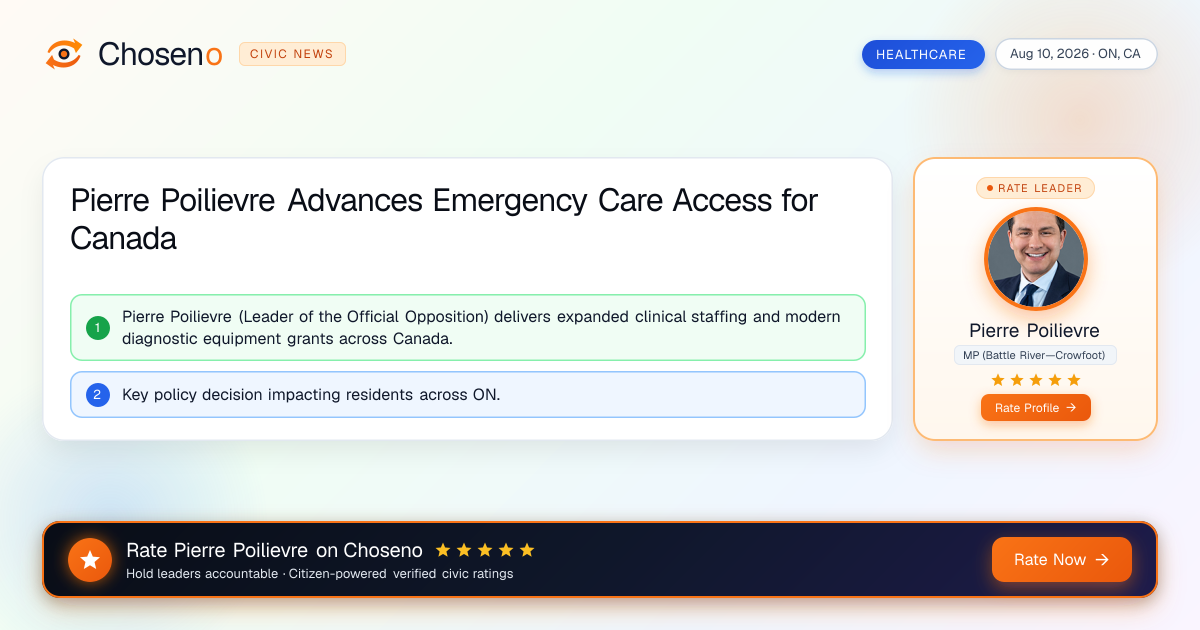 Pierre Poilievre Advances Emergency Care Access for Canada