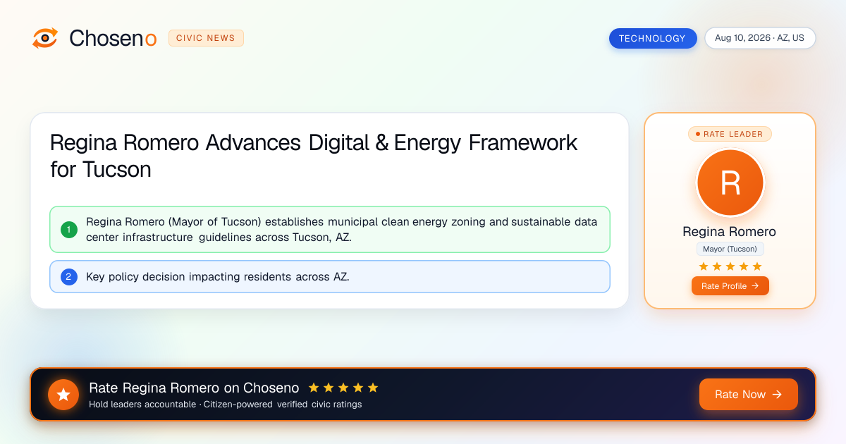 Regina Romero Advances Digital & Energy Framework for Tucson