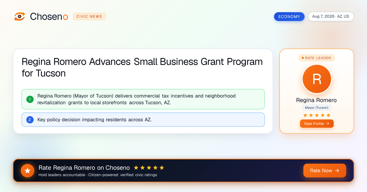 Regina Romero Advances Small Business Grant Program for Tucson