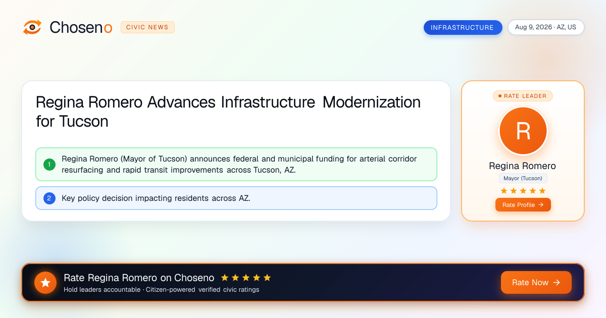 Regina Romero Advances Infrastructure Modernization for Tucson