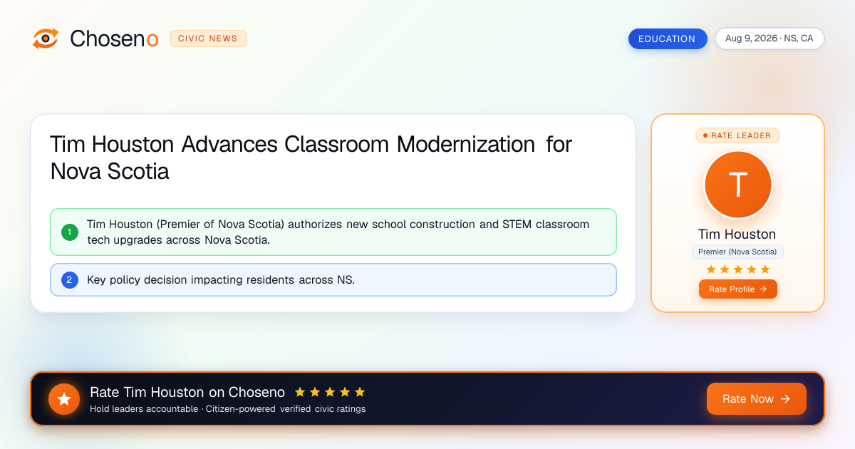 Tim Houston Advances Classroom Modernization for Nova Scotia
