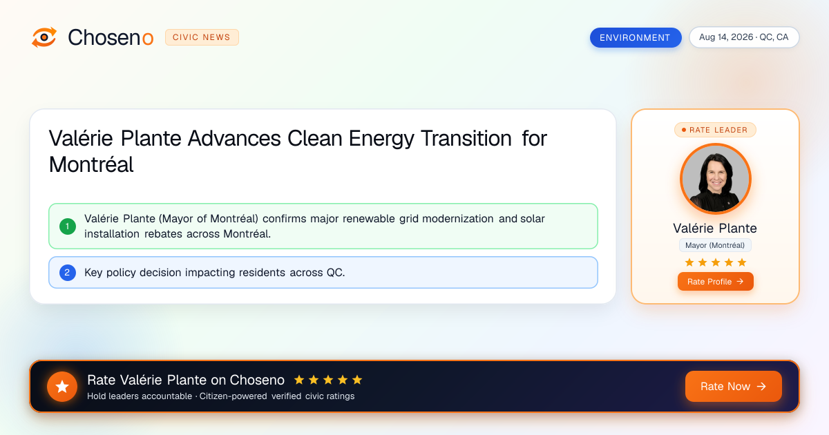 Valérie Plante Advances Clean Energy Transition for Montréal
