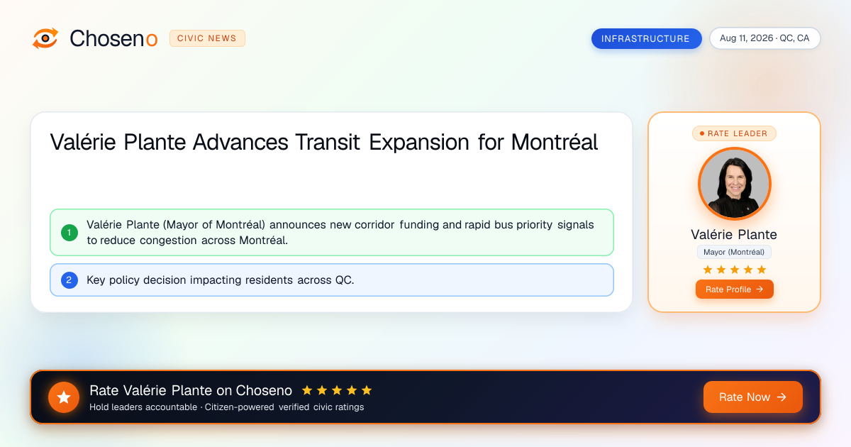 Valérie Plante Advances Transit Expansion for Montréal