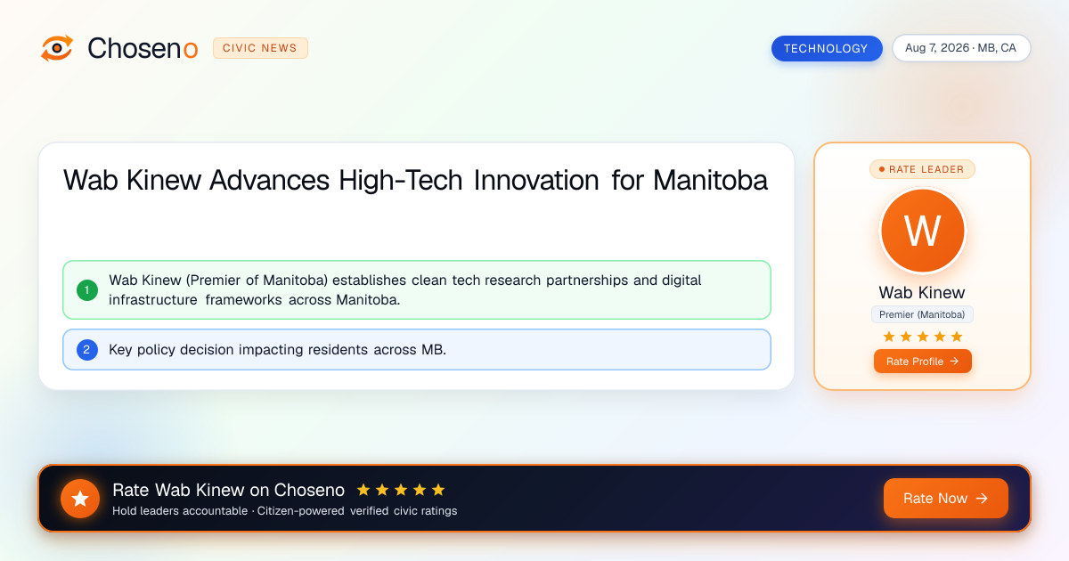 Wab Kinew Advances High-Tech Innovation for Manitoba