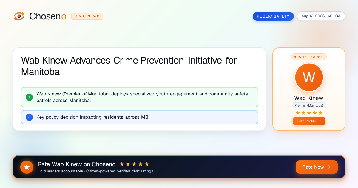 Wab Kinew Advances Crime Prevention Initiative for Manitoba
